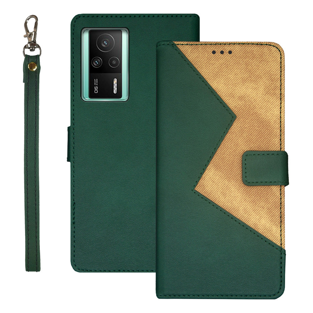 IDEWEI For Xiaomi Redmi K60E 5G Color Splicing PU Leather Magnetic Phone Case Card Holder Shockproof Phone Cover with Wrist Strap IDEWEI For Xiaomi Redmi K60E 5G Color Splicing PU Leather Magnetic Phone Case Card Holder Shockproof Phone Cover with Wrist Strap